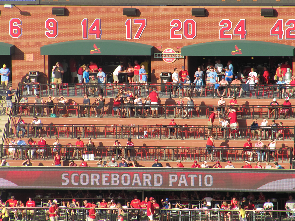 Coca-Cola Scoreboard Patio - one of many all-inclusive areas at Busch Stadium